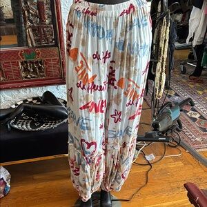 Colorful Graphic Print Pants